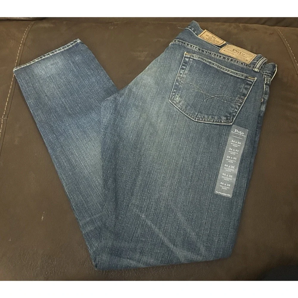 Polo Ralph Lauren Sullivan Slim Jeans Mens 34X32  Blue Stretch Denim